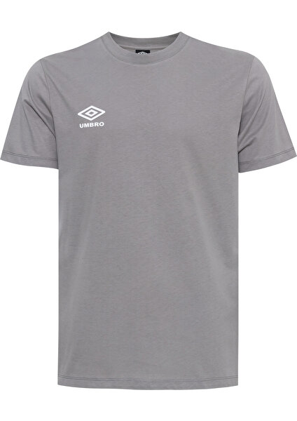 Erkek Gri Oversize Pamuk Bisiklet Yaka T-Shirt Umbro Simple Tee FF-0150