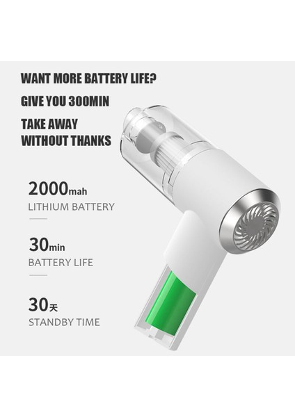 Araba Elektrikli Süpürge 120 W El Kablosuz Elektrikli Süpürge Araba Ev Çift Kullanımlı Taşınabilir Araç Kullanımı Mini Elektrikli Süpürge (Beyaz) (Yurt Dışından)