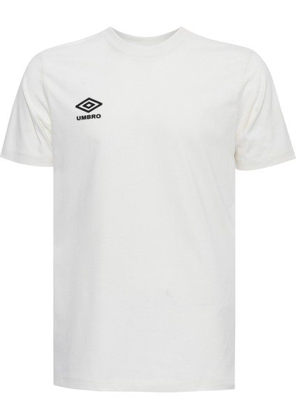 Erkek Beyaz Oversize Pamuk Bisiklet Yaka T-Shirt Umbro Simple Tee FF-0150