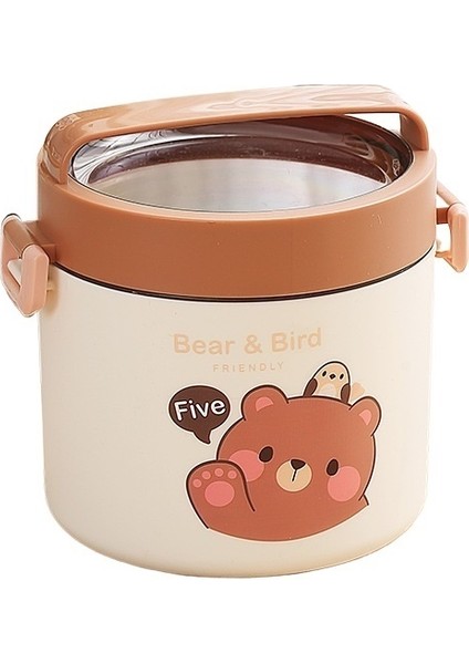 Bear 304 Paslanmaz Çelik Çatal Bıçak Takımı ile Öğle Yemeği Kutusu (Yurt Dışından)