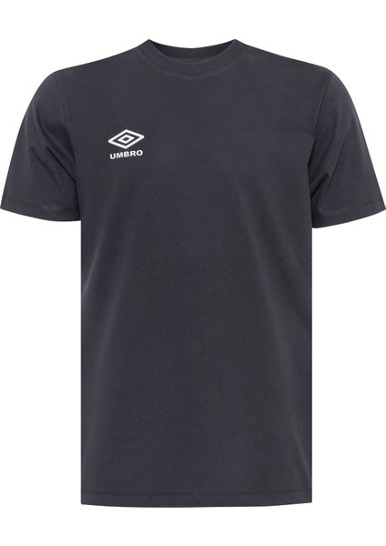 Erkek Antrasit Oversize Pamuk Bisiklet Yaka T-Shirt Umbro Simple Tee FF-0150