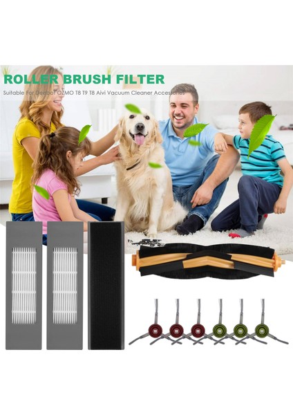 Deebot Ozmo T8 T9 T8 Elektrikli Süpürge Aksesuarları Için Uygun Rulo Fırça Filtre Kenar Fırçası (Yurt Dışından)