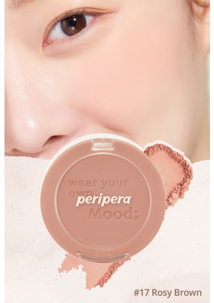 Pastel Tonlarda Sebum Dengeleyici Toz Allık Peripera Pure Blushed Sunshine Cheek (17 Rosy Brown)