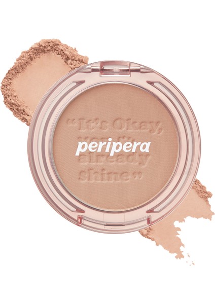 Pastel Tonlarda Sebum Dengeleyici Toz Allık Peripera Pure Blushed Sunshine Cheek (08 Cotton Nude)