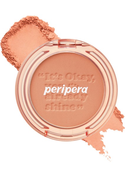 Pastel Tonlarda Sebum Dengeleyici Toz Allık Peripera Pure Blushed Sunshine Cheek (04 Hazel Orange)