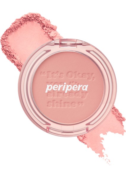 Pastel Tonlarda Sebum Dengeleyici Toz Allık Peripera Pure Blushed Sunshine Cheek (01 Calm Pink)