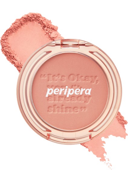 Pastel Tonlarda Sebum Dengeleyici Toz Allık Peripera Pure Blushed Sunshine Cheek (02 Milktea Coral)