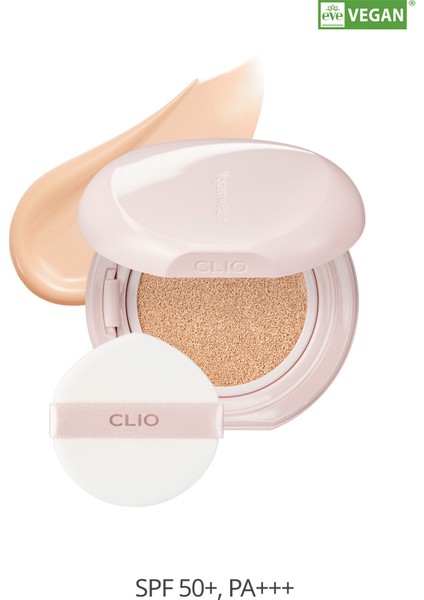 CLIO Blur Efekti Veren Vegan Cushion  Veganwear Pure Blurring Cushion+Refill (4 Ginger) SPF50+ PA+++