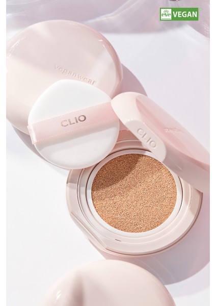 CLIO Blur Efekti Veren Vegan Cushion  Veganwear Pure Blurring Cushion+Refill (2 Lingerie)SPF50+ PA+++