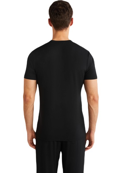 Erkek Siyah Modal Uyku T-Shirt fırsatları