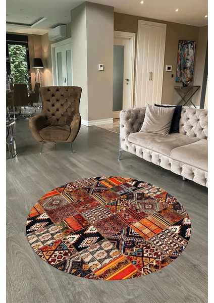 Dijital Kaymaz Yıkanabilir Patchwork Yuvarlak Balkon Mutfak Salon Halısı, N-Y-Patchwork-06-Renkli, fiyatları
