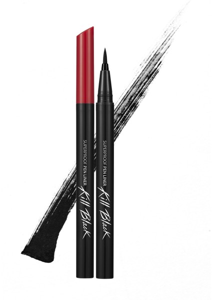 Sünger Uçlu, Suya Dayanıklı Kalem Eyeliner CLIO Superproof Pen Liner Kill Black (01 Black)