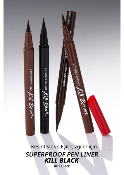 Sünger Uçlu, Suya Dayanıklı Kalem Eyeliner CLIO Superproof Pen Liner Kill Black (01 Black)