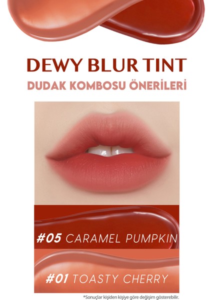 Blur Efekti Veren, Nemlendirici, Hafif Dokulu Tint Clio Dewy Blur Tint (05 Caramel Pumpkin)