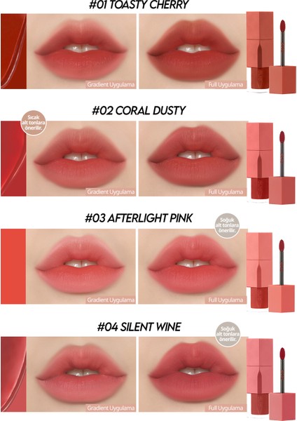 Blur Efekti Veren, Nemlendirici, Hafif Dokulu Tint Clio Dewy Blur Tint (03 Afterlight Pink)