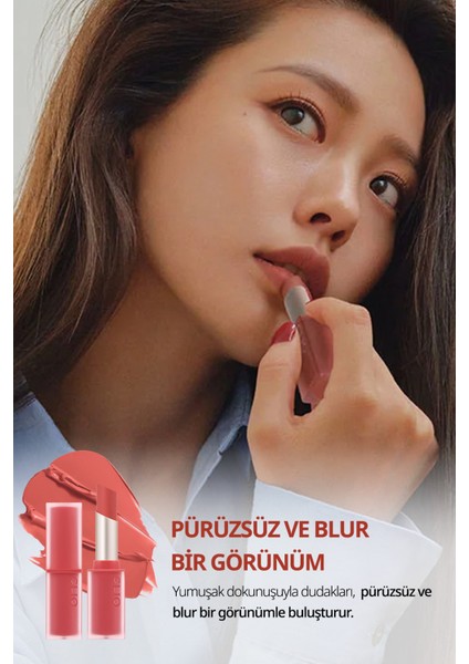 Yumuşak Dokulu, Hafif Mat Görünüm Sunan Ruj Clio Chiffon Mood Lip (05 Almond Up)