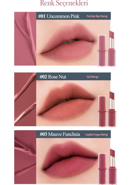 Yumuşak Dokulu, Hafif Mat Görünüm Sunan Ruj Clio Chiffon Mood Lip (05 Almond Up)