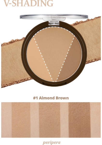 Sıcak ve Soğuk Tonlar ile Doğal Gölgeleme Sunan Kontür Peripera Ink V Shading (01 Almond Brown)