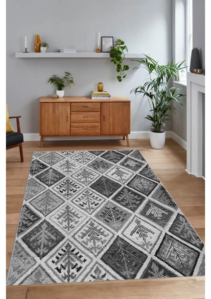 Dijital Baskı Kaymaz Taban Yıkanabilir Patchwork Yolluk Mutfak Salon Halısı, N-Patchwork-08-Gri, modelleri