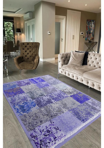 Dijital Baskı Kaymaz Taban Yıkanabilir Patchwork Yolluk Mutfak Salon Halısı, N-Patchwork-17-Mavi, fiyatları