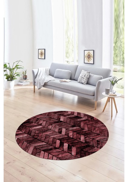 Dijital Kaymaz Yıkanabilir Patchwork Yuvarlak Balkon Mutfak Salon Halısı, N-Y-Patchwork-13-Kırmızı, fırsatları