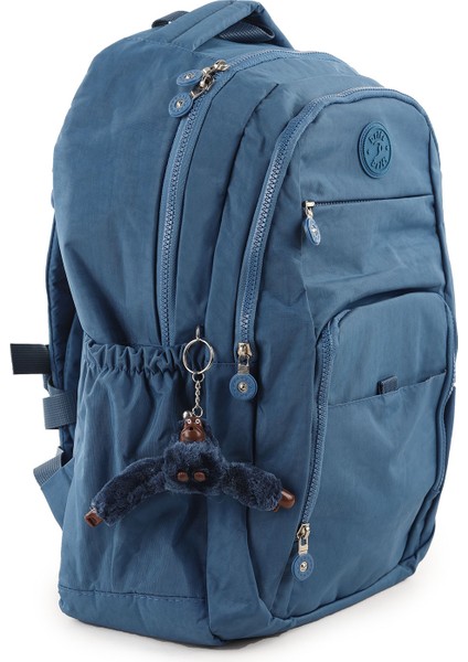 NP289 Unisex Su Geçirmez Kumaş Günlük Okul Seyahat Mavi Sırt Çantası modelleri