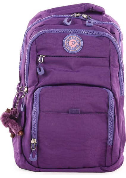NP292 Unisex Su Geçirmez Kumaş Günlük Okul Seyahat Mor Sırt Çantası modelleri