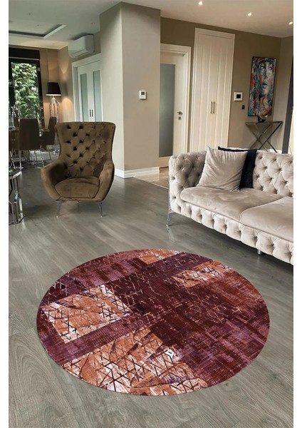 Dijital Kaymaz Yıkanabilir Patchwork Yuvarlak Balkon Mutfak Salon Halısı, N-Y-Patchwork-05-Kırmızı, fiyatları