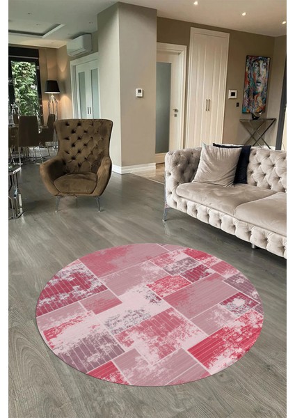 Dijital Kaymaz Yıkanabilir Patchwork Yuvarlak Balkon Mutfak Salon Halısı, N-Y-Patchwork-20-Kırmızı, fiyatları