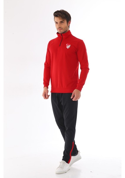 Tff Armalı ve Yazılı Erkek Kırmızı Antrenman Eşofman Takımı K0115 2xl