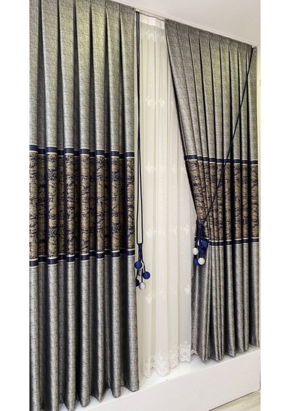 Pano Fon Perde Gri Lacivert (Tek Kanat) fiyatları