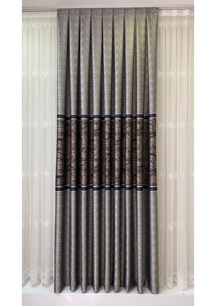 Pano Fon Perde Gri Lacivert (Tek Kanat) modelleri