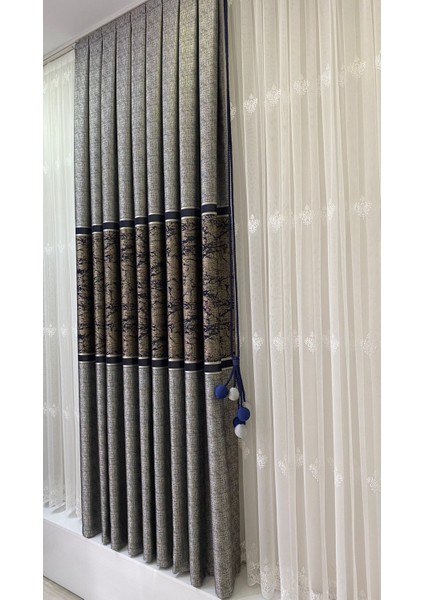 Pano Fon Perde Gri Lacivert (Tek Kanat) fırsatları