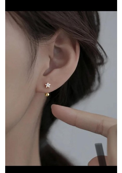 Kore Tarzı Yıldız Model Kulak Memesi Helix Kıkırdak Conch Piercingi