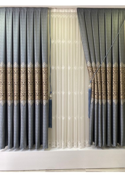 Pano Fon Perde Kırçıllı Mavi (Tek Kanat) fiyatları