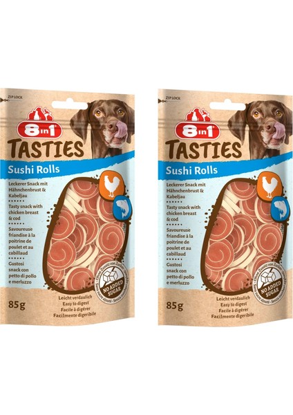Tasties Sushi Rolls Tavuk ve Balıklı Köpek Ödülü 85 Gr. x 2 Adet