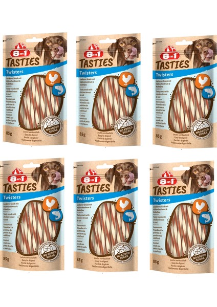 Tasties Twisters Tavuk ve Balıklı Köpek Ödülü 85 Gr. x 6 Adet
