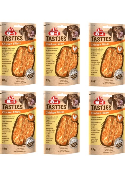 Tasties Chicken Fillets Tavuklu Fileto Köpek Ödülü 85 Gr. x 6 Adet