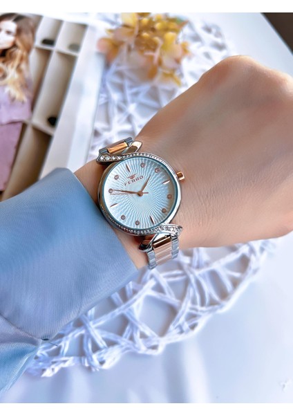 Çelik Kordonlu Gümüş/rose Kararmaz Renk Atmaz 3 Atm Özel Tasarım Kadın Kol Saati BFL21254-E fiyatları