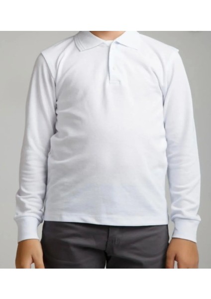 Mcrkids Okul Beyaz Lakos Polo Yaka Tshirt