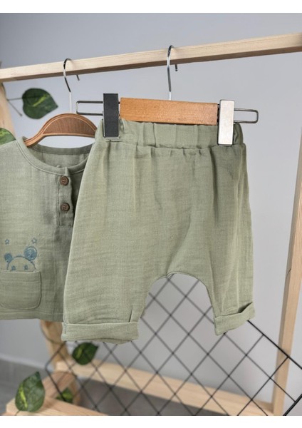 Ayıcık Yıldız Müslin Lüx Unisex 2li Takım
