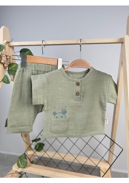 Ayıcık Yıldız Müslin Lüx Unisex 2li Takım modelleri