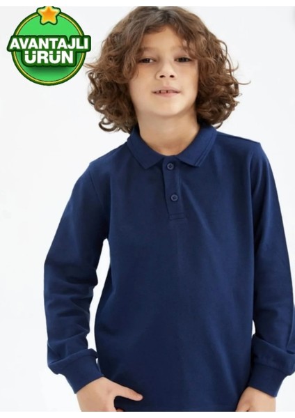 Mcrkids Okul Lacivert Lakos Polo Yaka Tshirt