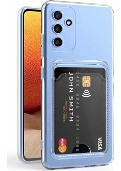 Samsung Galaxy S23 Fe Kılıf 1 Adet Kartlıklı Şeffaf Silikon Kamera Korumalı Şeffaf