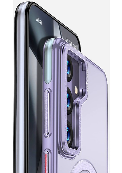 Samsung Galaxy S24 Plus Kılıf Wlons Magsafeli Renkli Çerçeve Standlı Efsane Kapak Mor modelleri