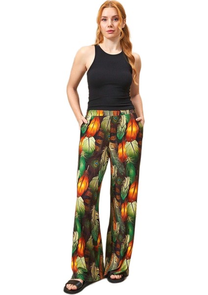 Kadın Desenli Bol Paça Pijama Takım 25194