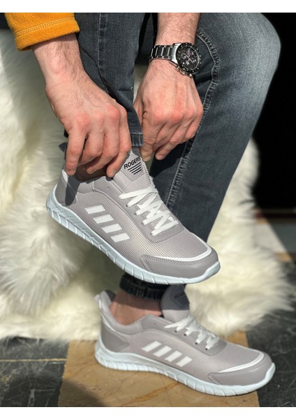 Günlük Erkek Sneaker Fileli Bağcıklı Rahat Esnek Dikiş Detaylı Yürüyüş Spor Ayakkabı 1453 fırsatları