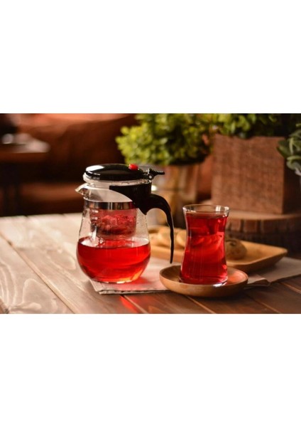 0 - 349 ml Bambum - Borosilikat French Press Cam Süzgeçli Demlik - Teapot 500 ml Cam Beyaz