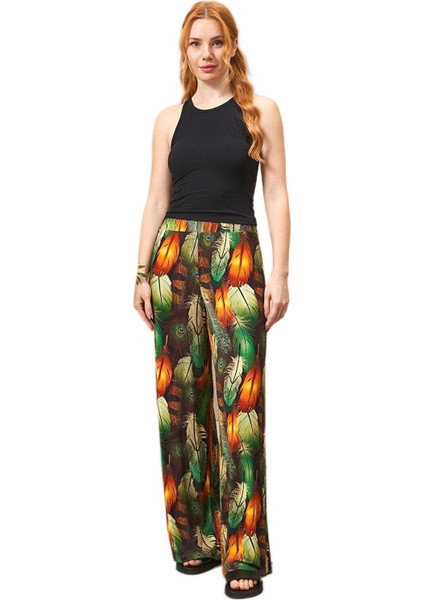 Kadın Desenli Bol Paça Pijama Takım 25194