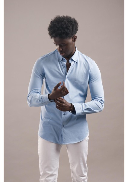 Regular Fit Yaka Düğmeli Pamuklu Likralı Gömlek fiyatları